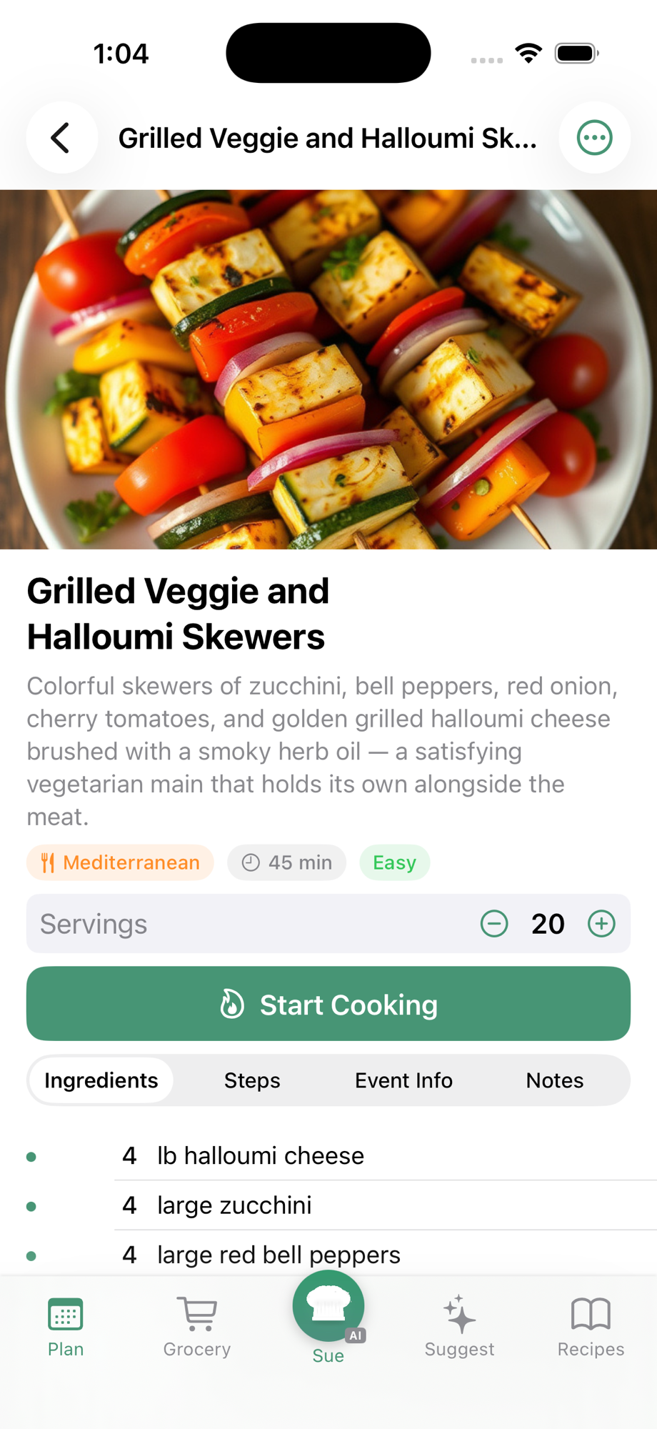 Tap a dish to see full details with image, ingredients, and steps